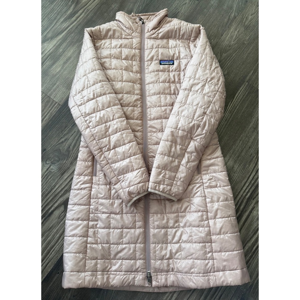 Patagonia Nano Puff Parka Womens Sz Small Pink Quilted Insulated Full Zip Jacket